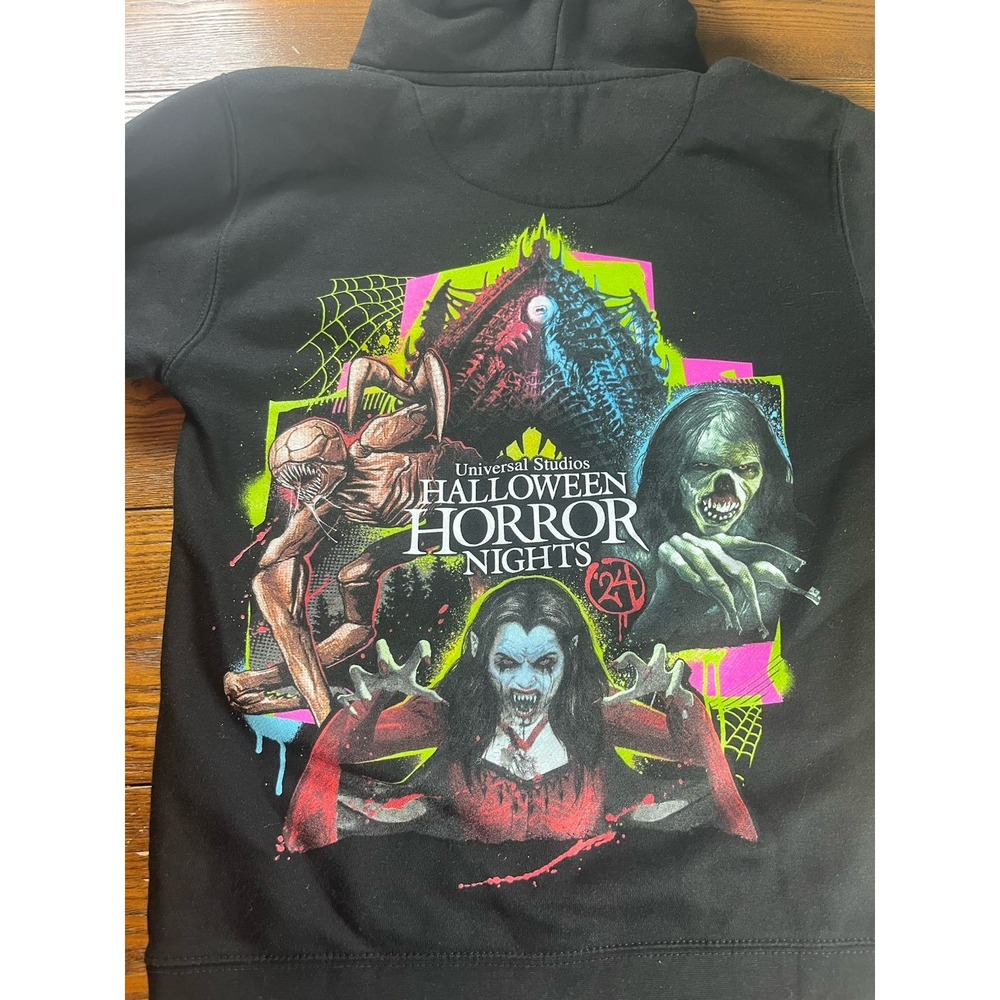 Universal Studios Halloween Horror Nights 2024 Hoodie Black Mens Small HHN 33